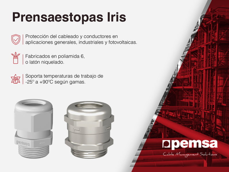 Pemsa cuenta con una amplia gama de prensaestopas enfocada a industria y aplicaciones generales