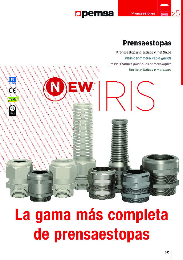 Catálogo de la Gama Prensaestopas Iris - Pemsa