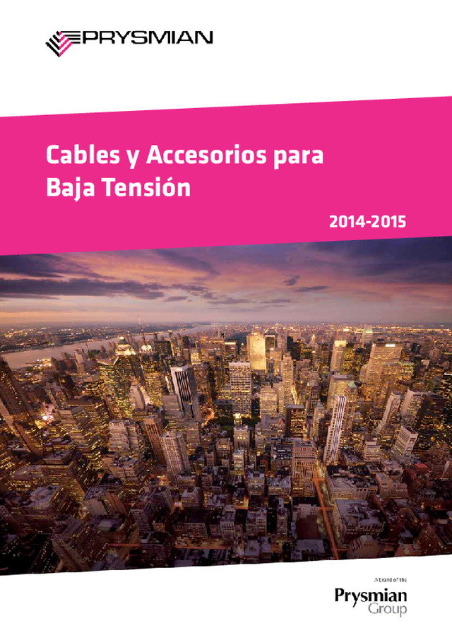 Catálogo de cables y Accesorios para baja tensión | Prysmian | 2015
