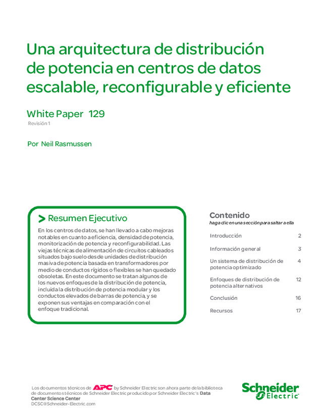 Una arquitectura de distribución de potencia en centros de datos escalable, reconfigurable y eficiente.