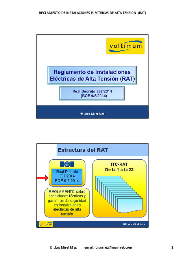 Presentación formación nuevo Reglamento de Alta Tensión