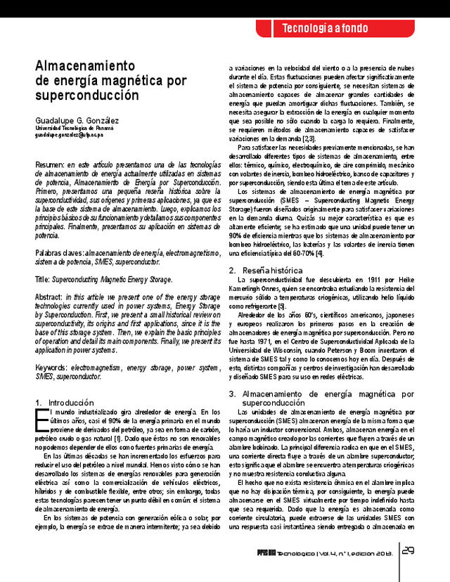 Almacenamiento de energía magnética por superconducción