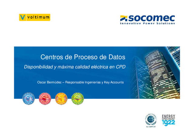 Presentación Smart Data Center -Disponibilidad y máxima calidad eléctrica en CPD-