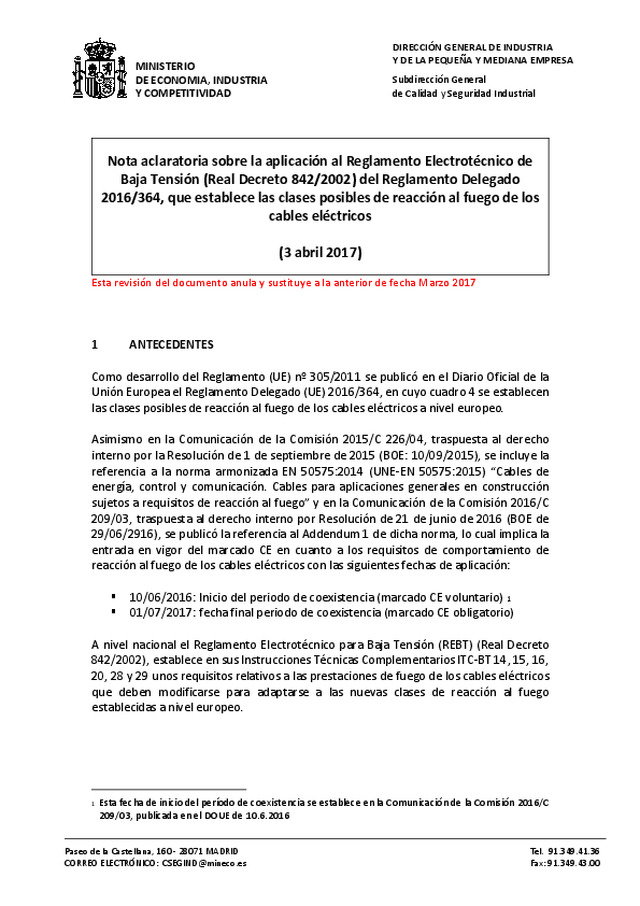 Nota aclaratoria CPR - 3 de abril de 2017