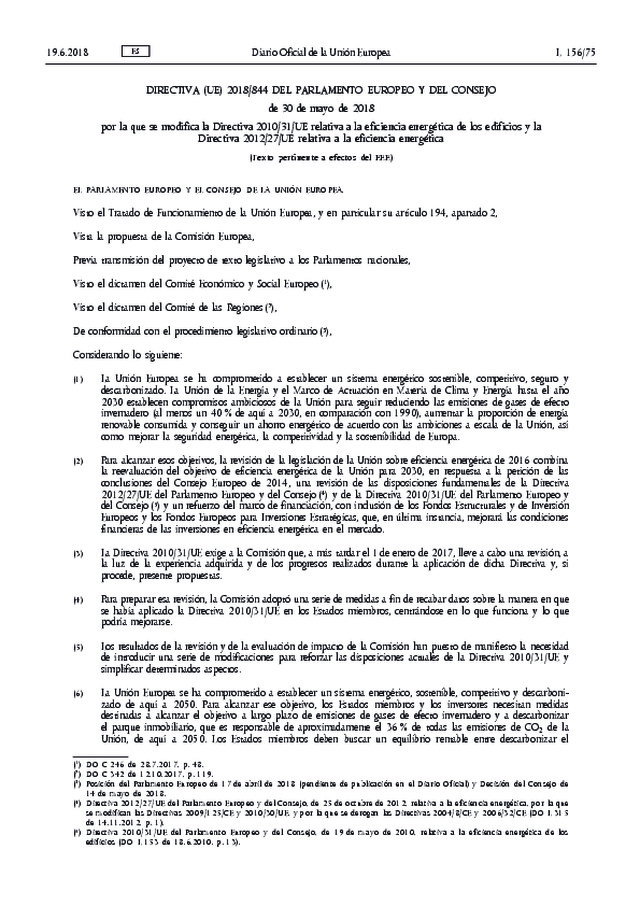 Eficiencia energética - Junio 2018
