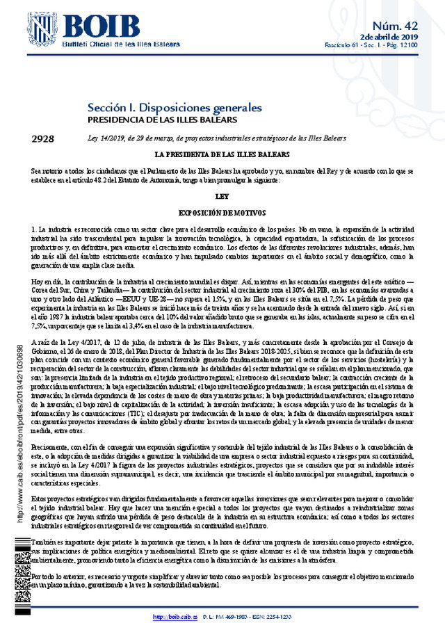 Se regulan, en las Islas Baleares, los proyectos de implantación de energías renovables definidos como proyectos industriales estratégicos.