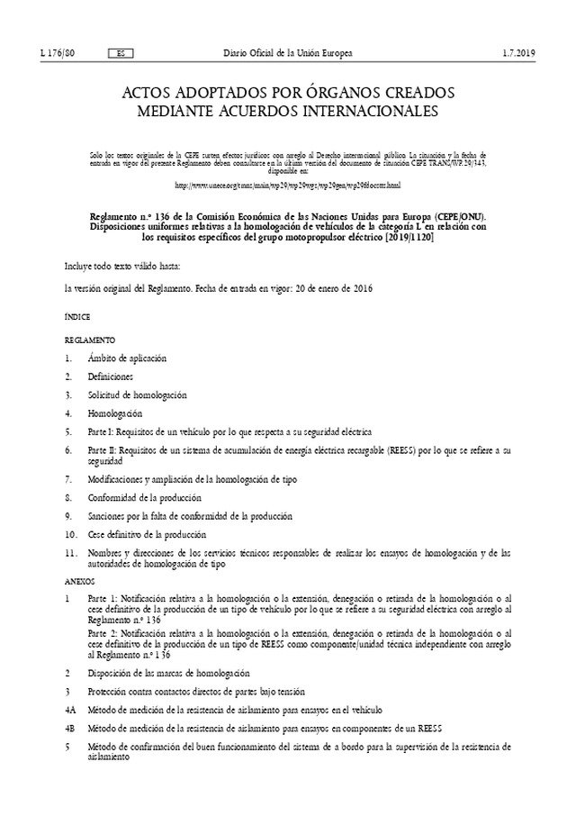 Requisitos de seguridad del motor de los ciclomotores eléctricos, motocicicletas eléctricas y quads eléctricos.