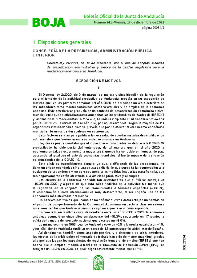 Se adoptan en Andalucía medidas de simplificación administrativa en la tramitación de instalaciones energéticas