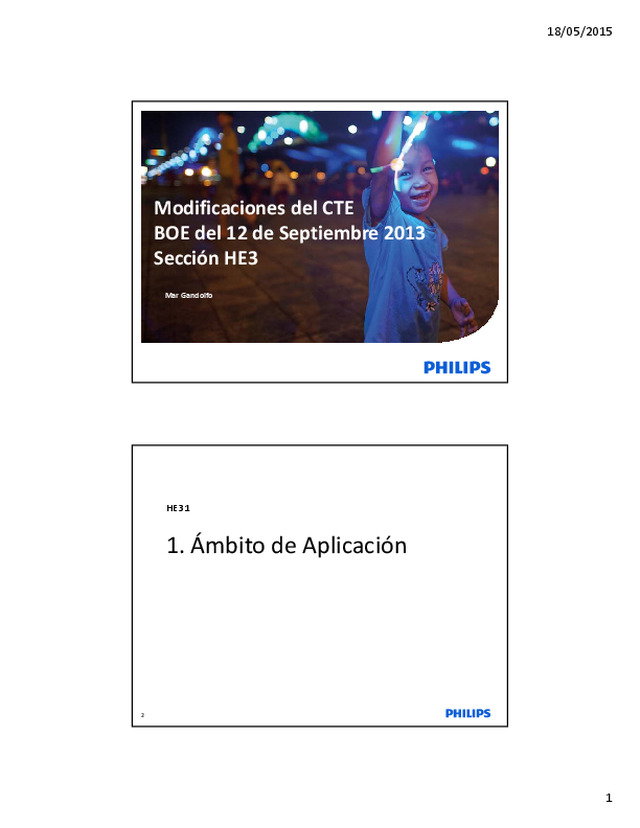 Presentación Mar Gandolfo sobre CTE-Implicaciones en Iluminación