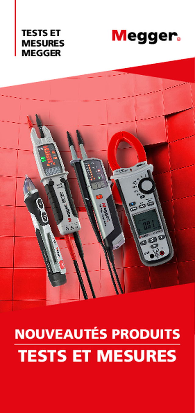 Nouveautés produits tests et mesures Megger
