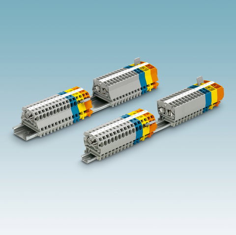 Mini spring cage terminals for wiring in confined spaces