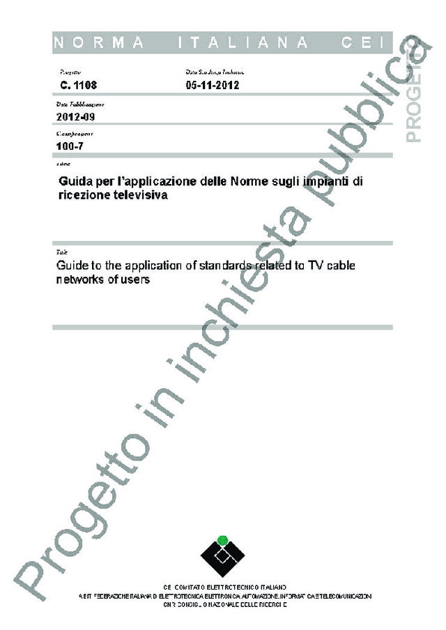 Applicazione delle norme sugli impianti di ricezione televisiva