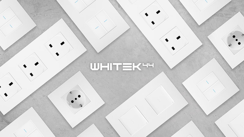 Il punto luce è protagonista con Whitek 44:  comandi assiali e placche ultrasottili Easy Smart 44