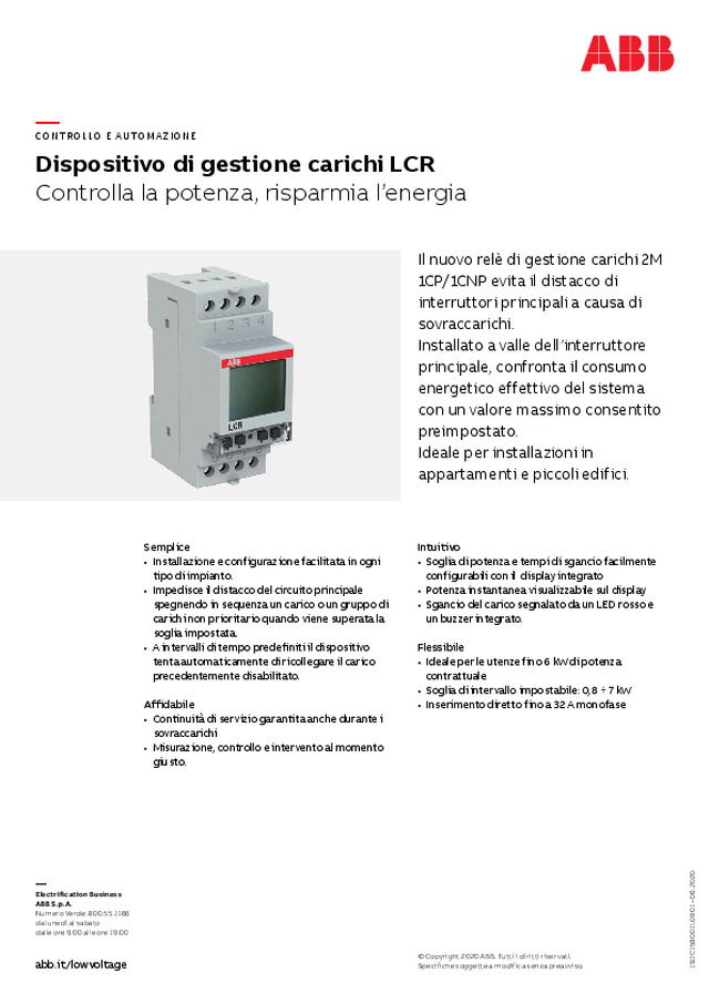 Dispositivo di gestione carichi LCR