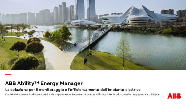Presentazione del webinar " Le soluzioni per il monitoraggio dell’impianto elettrico con ABB Intelligent Distribution"