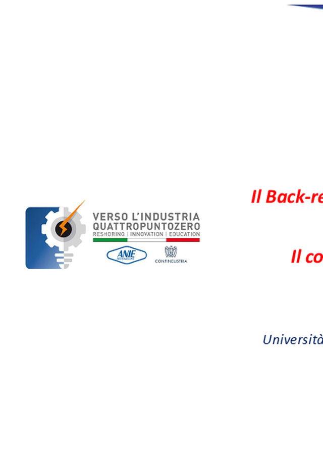 Il Back-reshoring come opportunità per il Sistema Italia