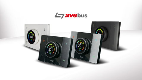 Termostato monoblocco per la domotica AVE  con display a colori