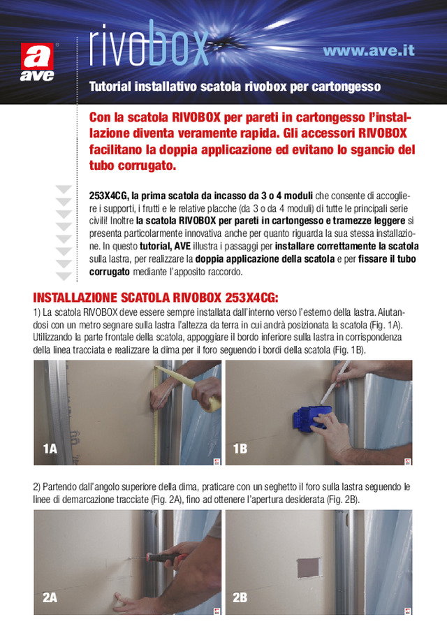 Tutorial installativo scatola rivobox per cartongesso