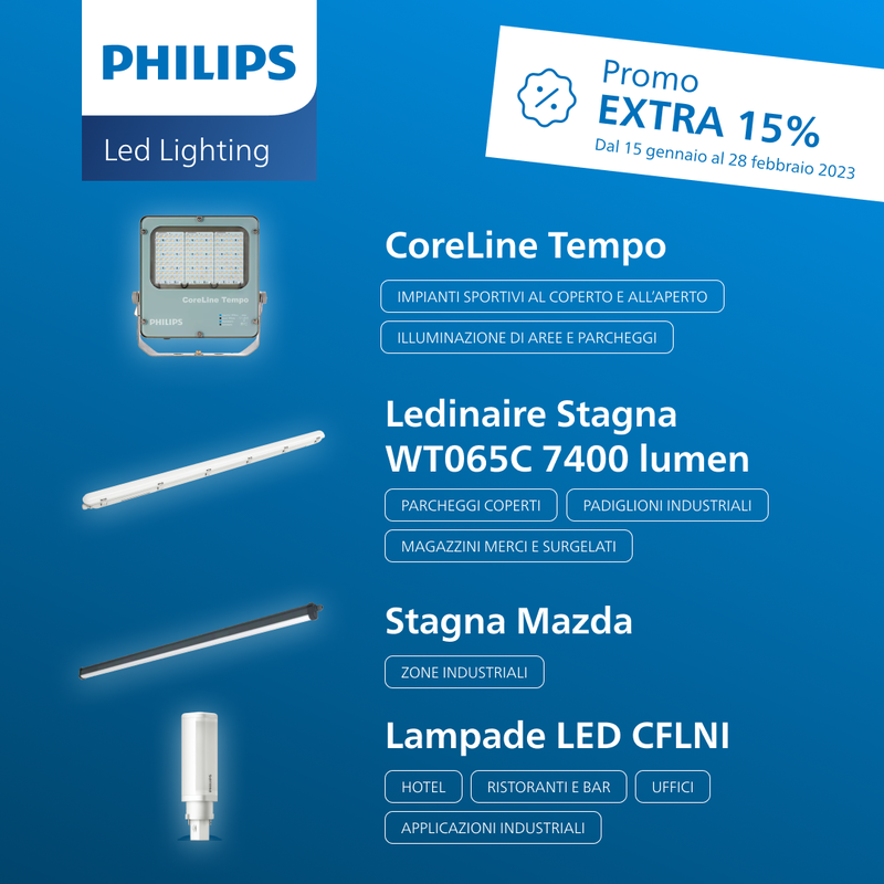 Scopri la promozione Extra 15% presso tutti i rivenditori Philips aderenti all’iniziativa!