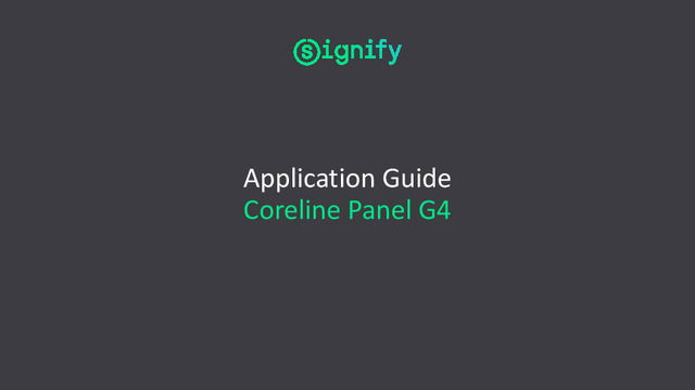 ﻿﻿Guida all'applicazione Coreline Panel G4