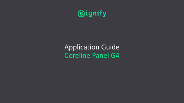 ﻿﻿Guida all'applicazione Coreline Panel G4