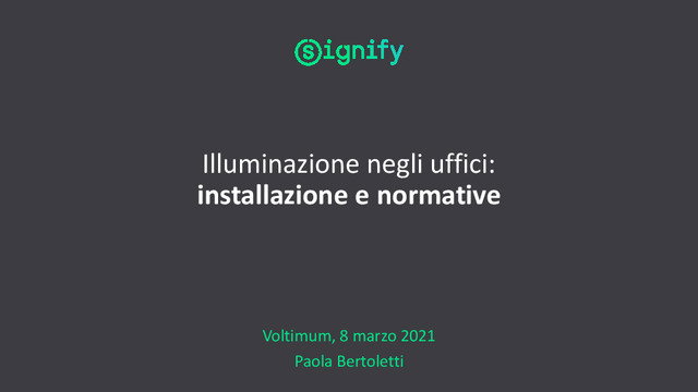 Presentazione del webinar "Illuminazione negli uffici: installazione e normative"