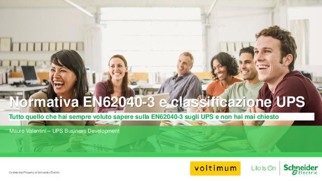 Presentazione webinar "Normativa EN62040-3 e classificazione UPS"