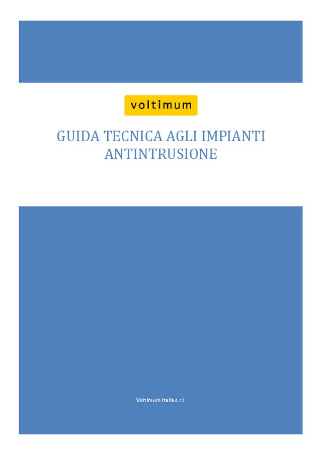 Guida tecnica agli impianti antintrusione