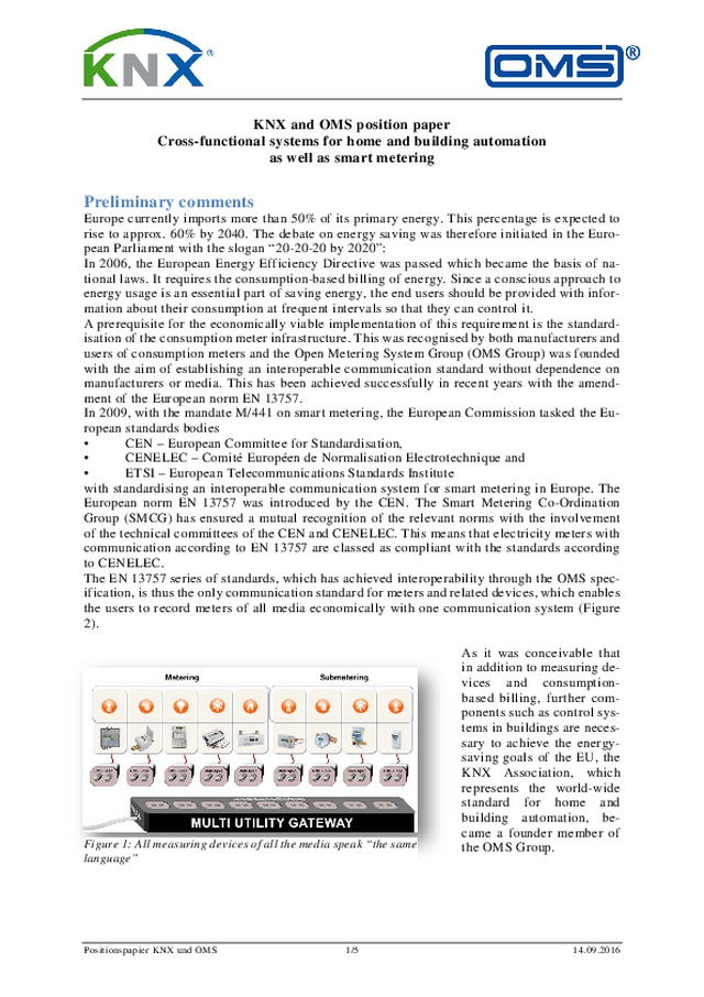 Position Paper OMS and KNX