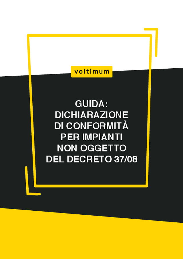 Dichiarazione di conformità per impianti non oggetto del decreto 37/08 con allegato