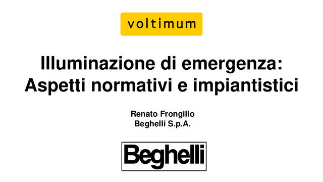 Presentazione del webinar "Illuminazione di emergenza: aspetti normativi e soluzioni impiantistiche"
