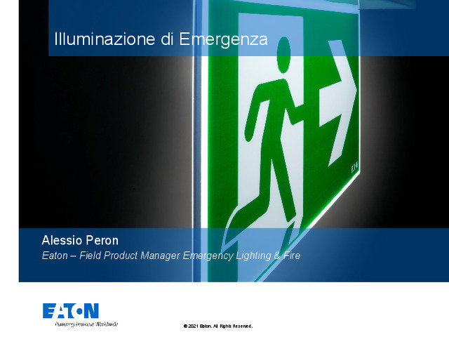 Presentazione del webinar "Progettazione, installazione e manutenzione di un sistema di illuminazione di emergenza: dalla norma EN1838 alle nuove tecnologie 2021 "
