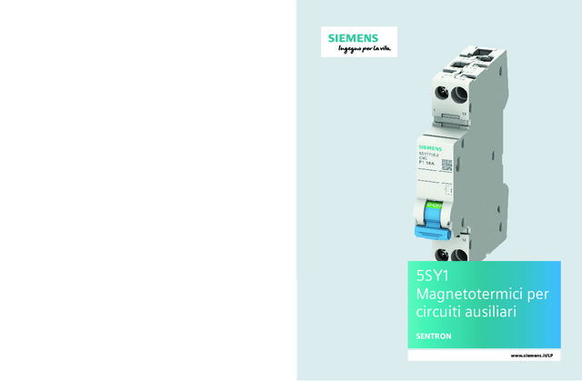 5SY1 - Interruttori Magnetotermici per circuiti ausiliari