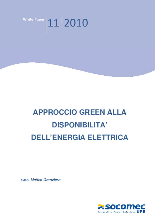 Approccio green alla disponibilità dell’energia elettrica