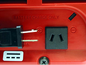 A typically unsafe 12 volt plug and socket outlet