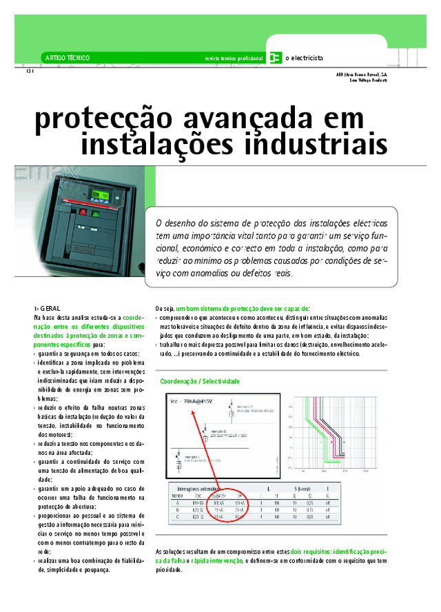Protecção avançada em instalações industriais