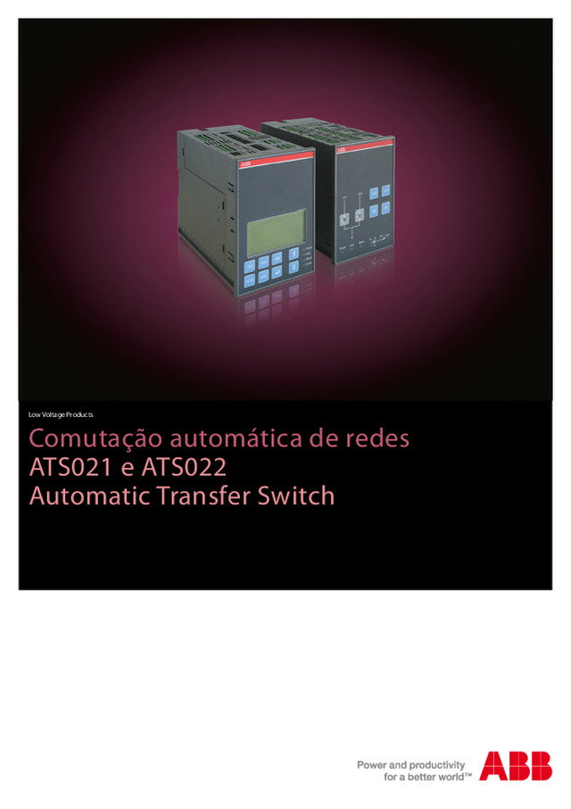 Comutação automática de redes com os interruptores ATS021 e ATS022 da ABB