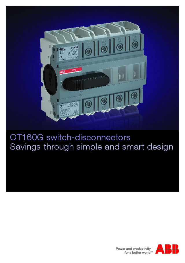 Novo interruptor-seccionador OT160G 160 Amperes — Brochura