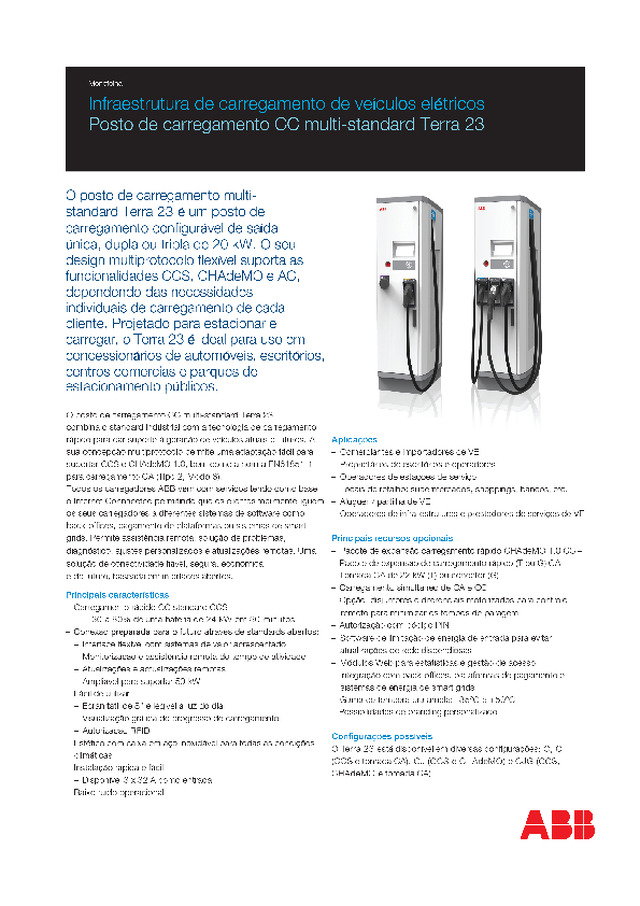 Terra 23 CT — Infraestrutura de carregamento de veículos eléctricos