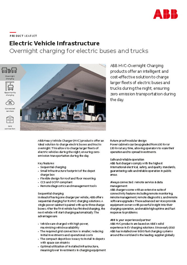 Carregamento nocturno para autocarros e camiões eléctricos(EN)