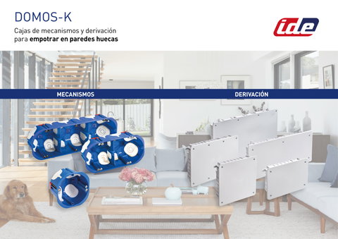 Caixas de distribuição e de derivação para paredes de cavidades - Série Domos-K
