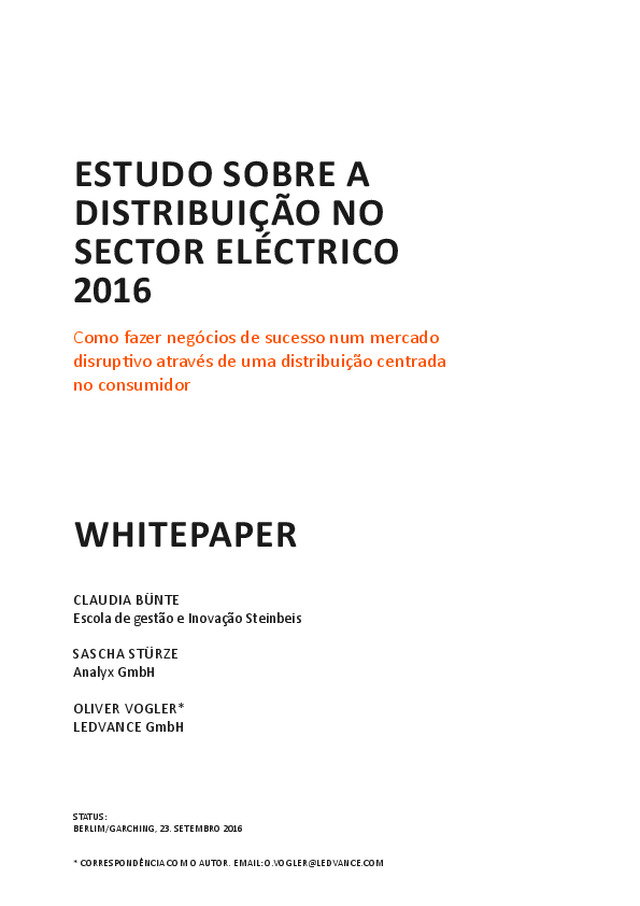 Estudo sobre a distribuição no sector eléctrico 2016