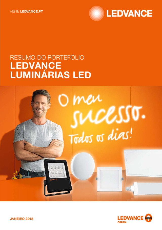 Resumo do Portefólio LEDVANCE Luminárias LED (Janeiro de 2018)