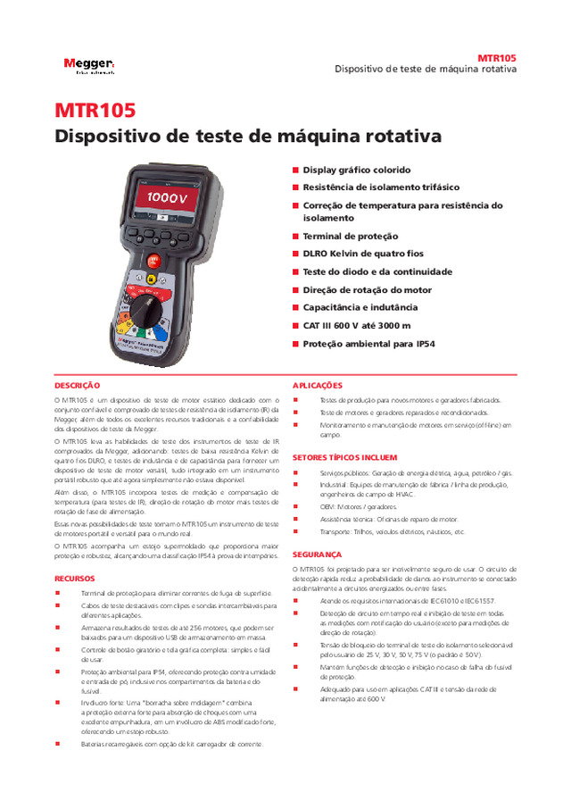 MTR105: Dispositivo de teste de máquina rotativa