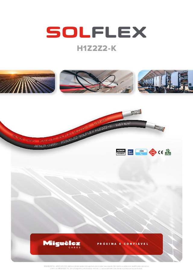 SOLFLEX H1Z2Z2-K: Cabos para instalações fotovoltaicas