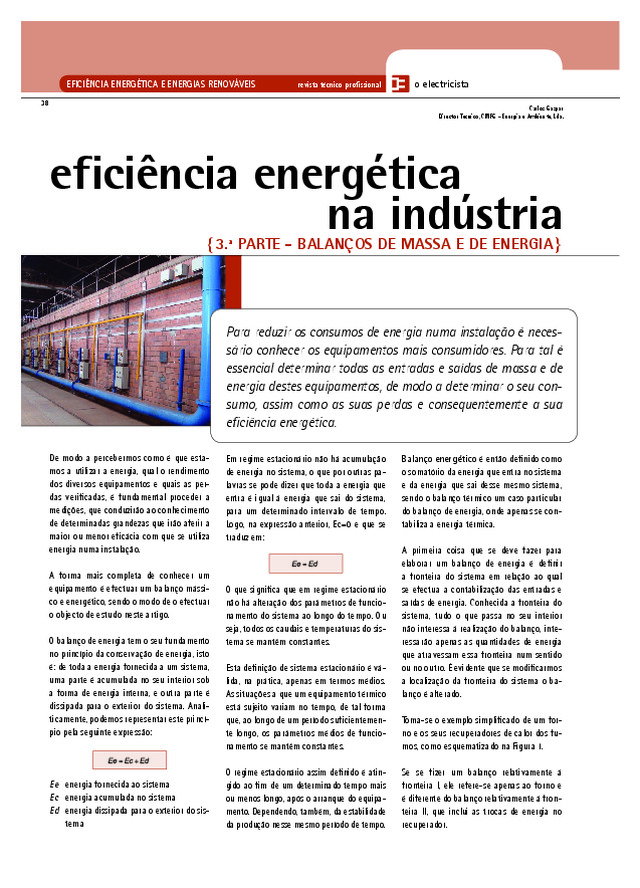 Eficiência energética na indústria | Balanços de massa e de energia (3ª parte)
