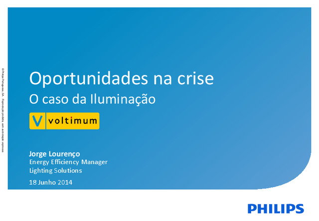 Oportunidades na crise - O caso da iluminação | Apresentação realizada em webinário