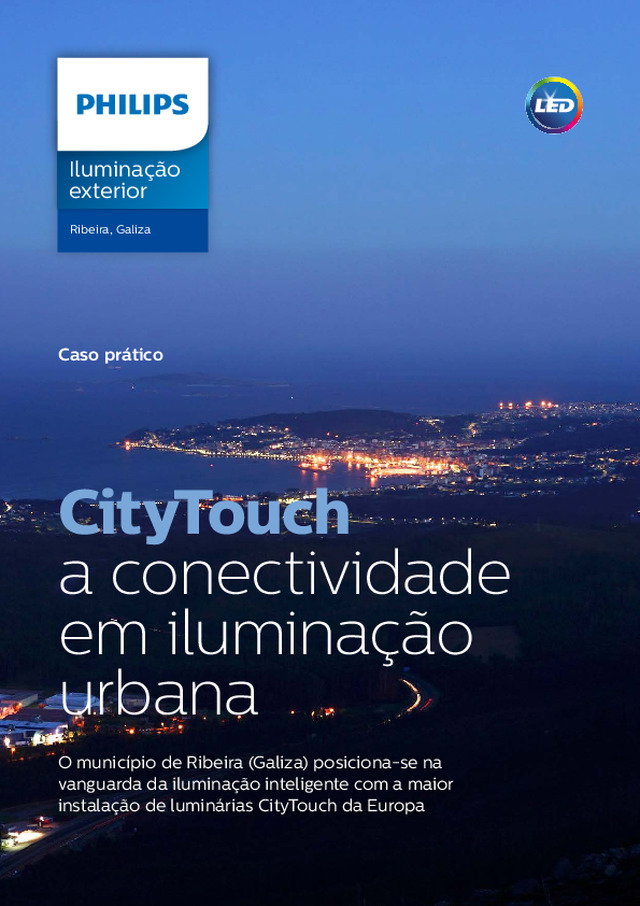 Luminárias CityTouch no munícipio ESE Ribeira na Galiza