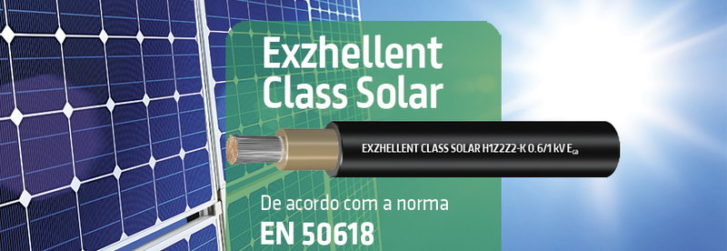 Novo cabo Exzhellent Class Solar para instalações fotovoltaicas de acordo com a norma europeia EN 50618