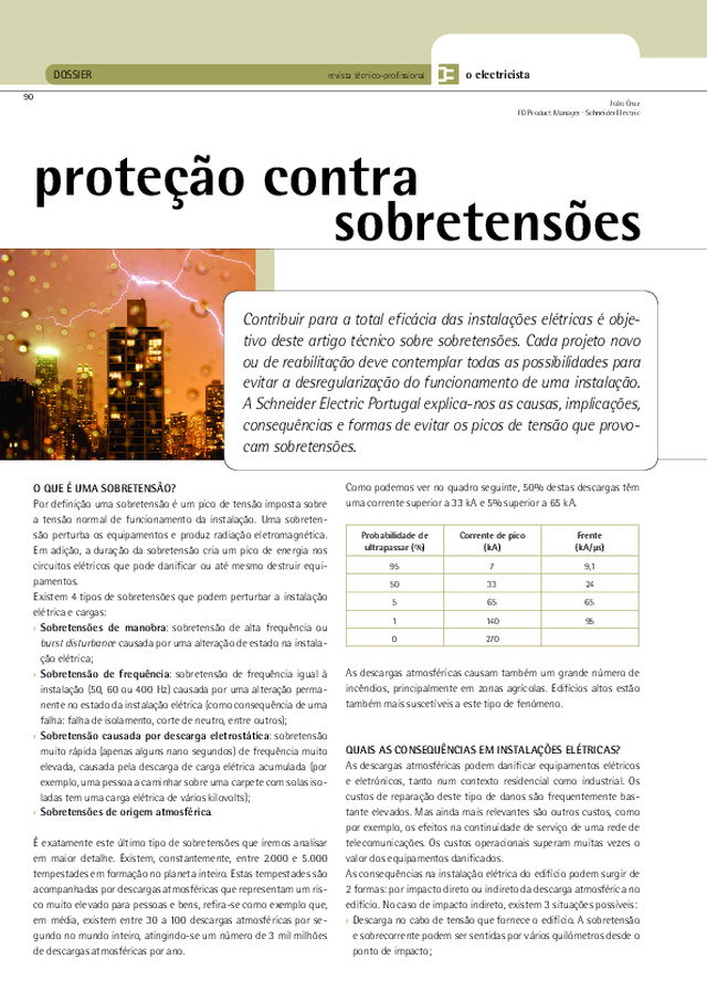 Protecção contra sobretensões